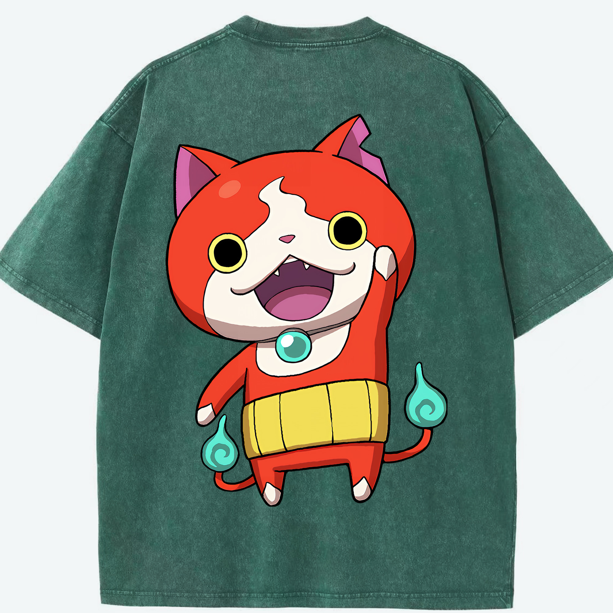 （画像用） 妖怪ウォッチ Yo-kai Watch 綿100% ヴィンテージ風 半袖Tシャツ（背面プリント）